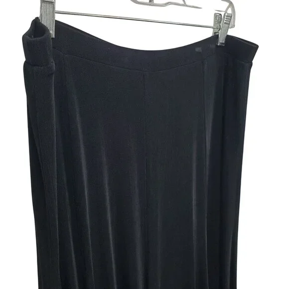 Chicos Travelers 3 Sz XL Skirt Slinky Stretch Full Flared Multi Panel Midi Long - Picture 8 of 9